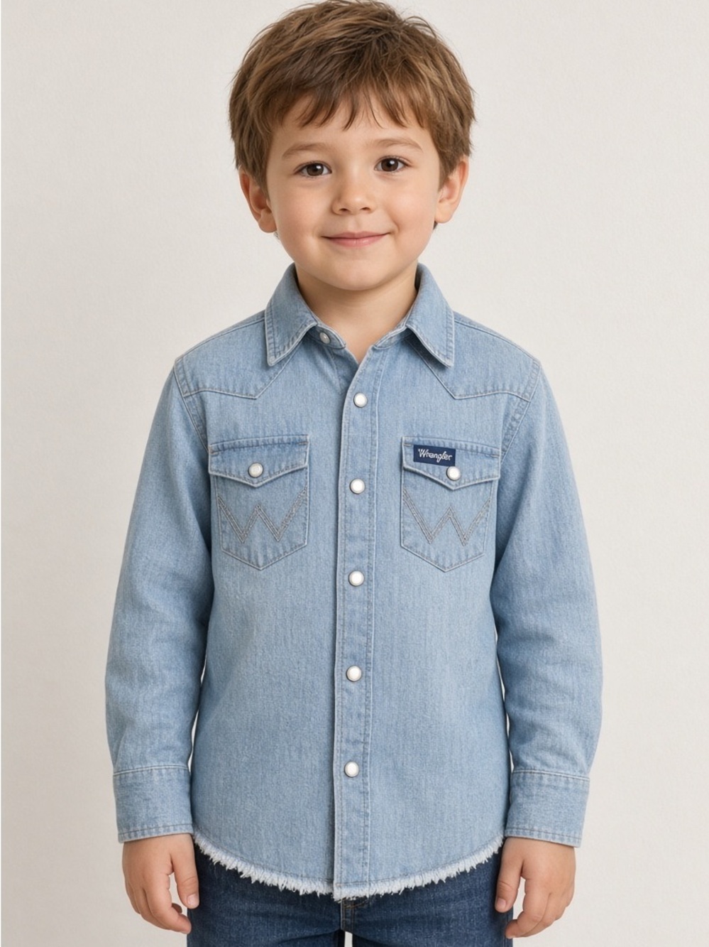 Wrangler kids Light Blue Denim Western Shirt Jacket